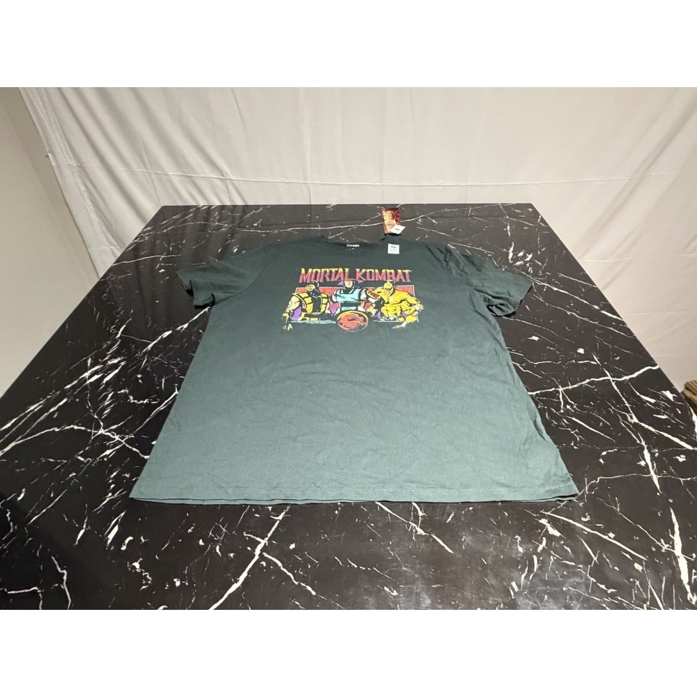 Mortal Kombat Mens Big & Tall Green Classic Graphic Tee Short Sleeve T-Shirt